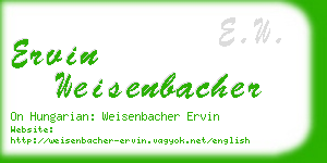 ervin weisenbacher business card